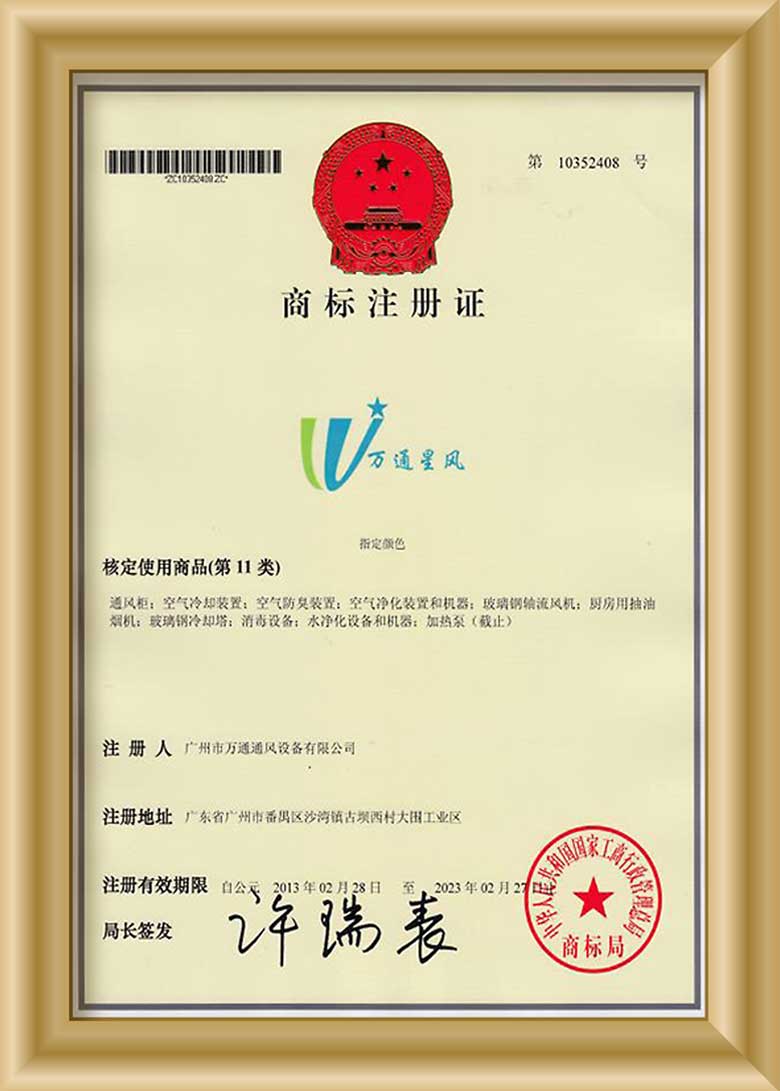 万通星风商标注册证书